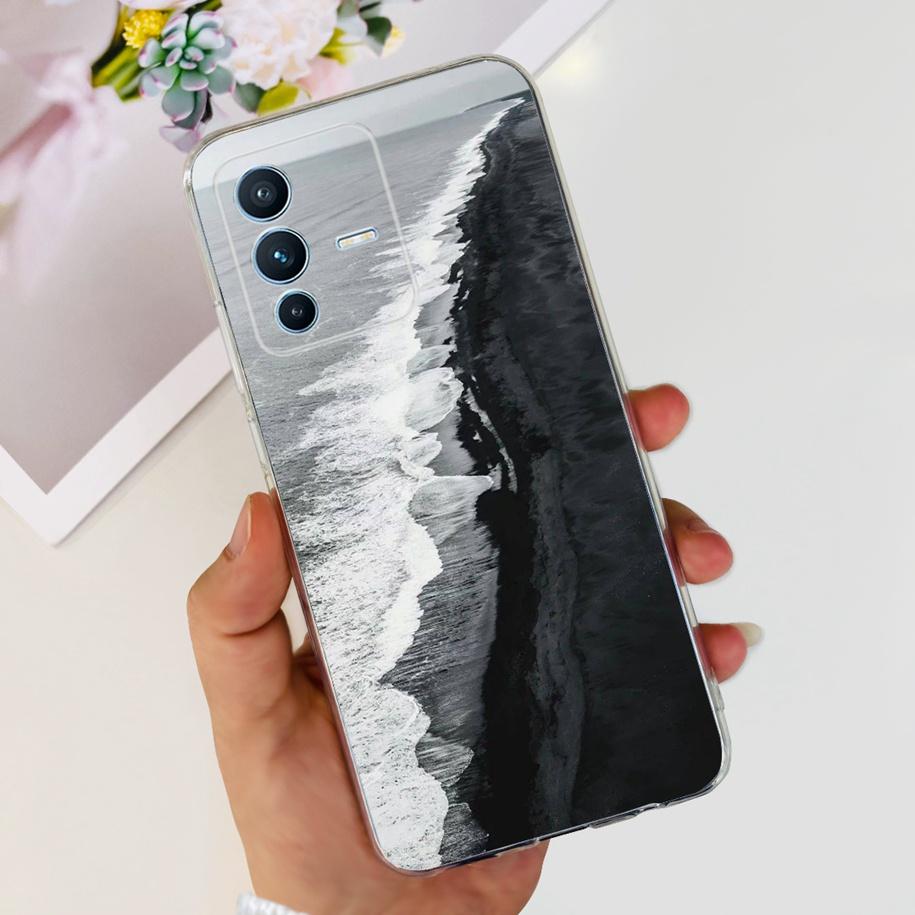 For Vivo V23 Pro V2132 Case For Vivo V23 5G V2130 V2303 Cover Fashion Flower Clear Silicone Phone Case For Vivo V23e V 23 Bumper