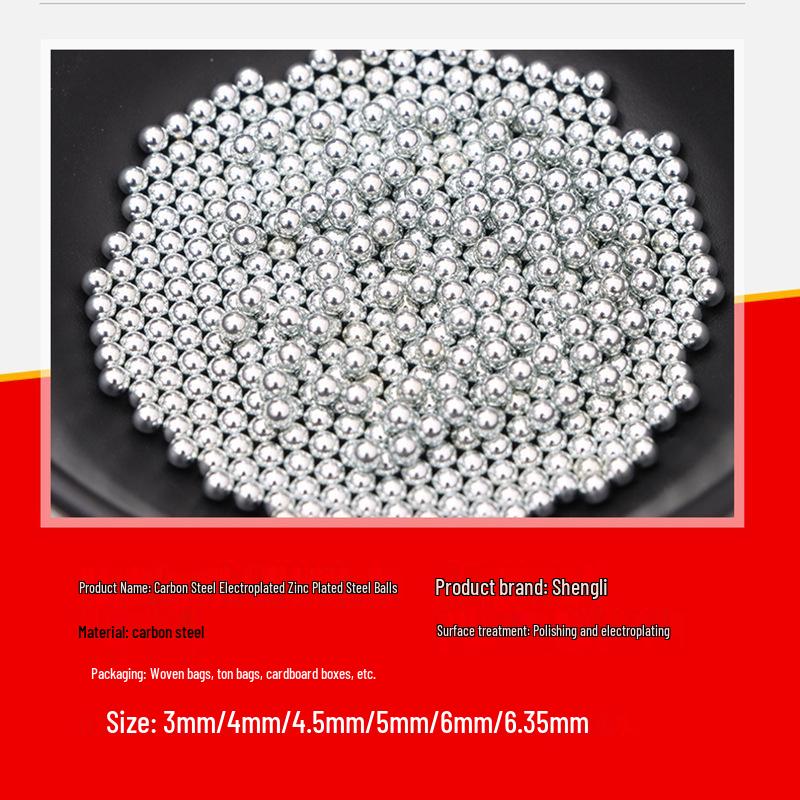 Precisionsförzinkade galvaniserade stålkulor - Storlekar: 3mm, 3,5mm, 4mm, 4,5mm, 5mm, 6mm, 6,35mm, 8mm, 8,5mm, 9mm.