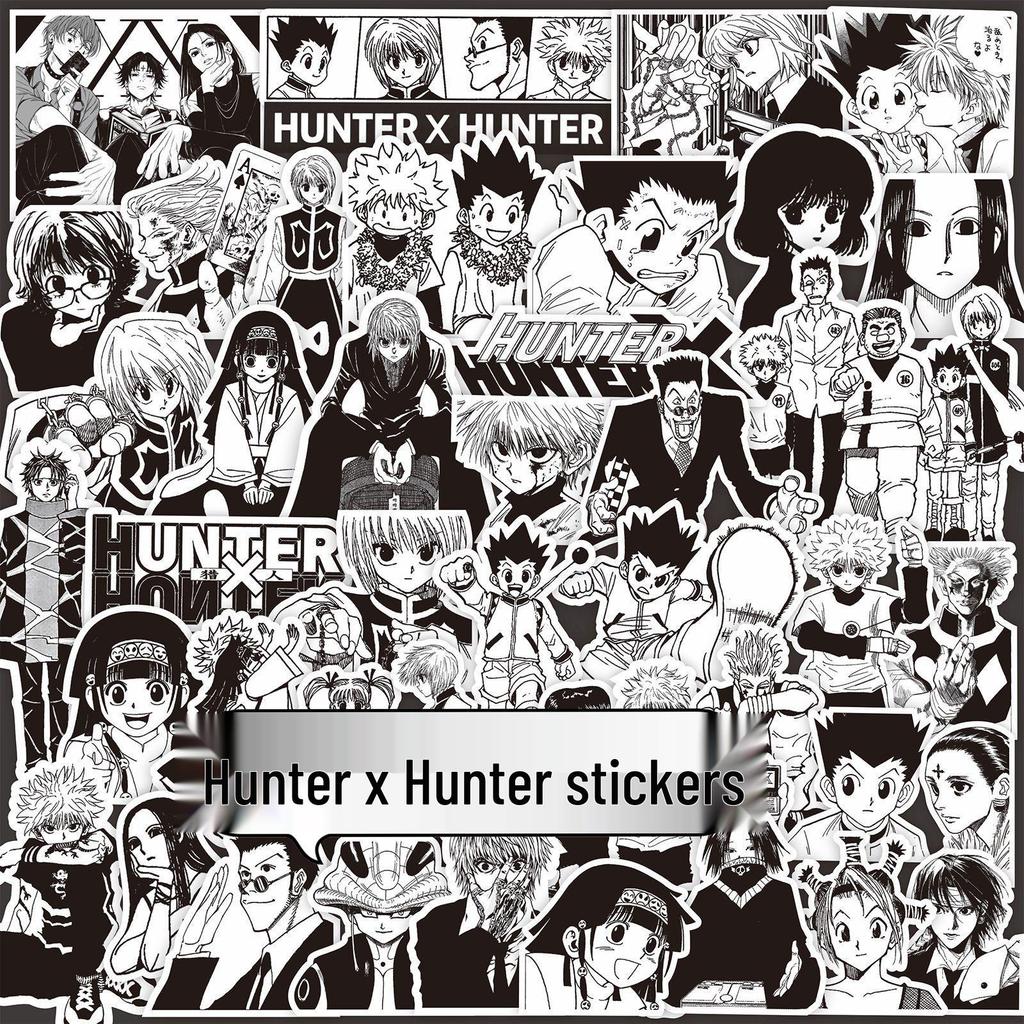 Hunter x Hunter Manga Stickers: Killua, Gon, Hisoka - B&W DIY Phone Decor