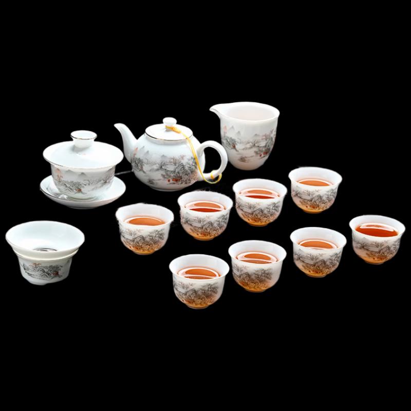 WoDing Ice Jade White Porcelain Kung Fu Tea Set