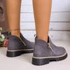 Autumn Winter Fashion Women Round Toe Comfortable Non-slip Platform Wedges Ankle Boots Plus Size Shoes for Women 36-43