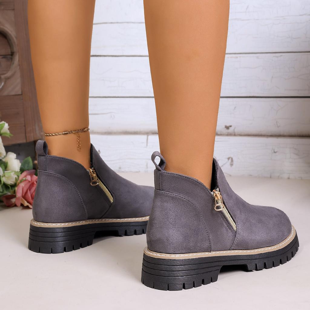 Autumn Winter Fashion Women Round Toe Comfortable Non-slip Platform Wedges Ankle Boots Plus Size Shoes for Women 36-43