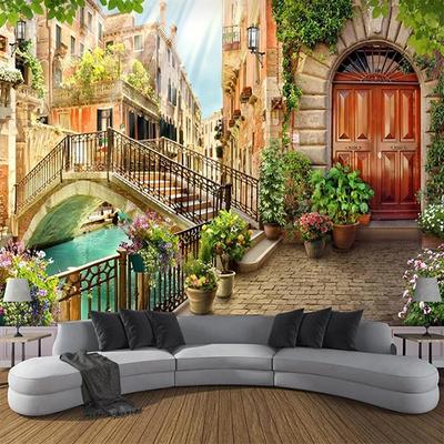 3D Small Town Wallpaper European Landscape Wall Mural Living Room Bedroom Backdrop Wallpaper Home Decor
