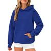 Autumn Winter Pitted Stripes Hooded Sweatshirt Women Comfortable Casual Hoodie Female Kangaroo Pocket Splice Pullover Outerwear