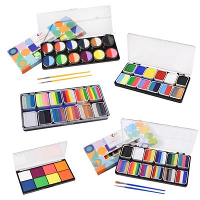Lippenpalette OPHIR Rainbow Gesichtsbemalung auf Wasserbasis, Halloween-Make-up-Farbe, Split Cake-Palette RT012A, RT014A, SET, 1 Stück