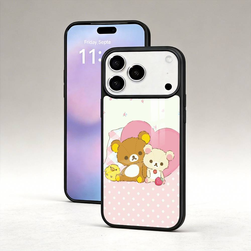 CUTE R-Relax K-kuma R-Rilakkuma Phone Case Magnetic For iPhone17 16 15 14 13 12 Pro Max For Magsafe Wireless Charging Cover iPhone11PRO