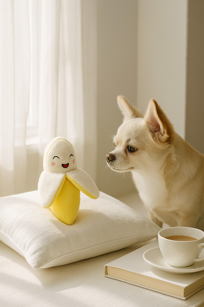 Stress Relief Pet Plush Toy Colorful Cartoon Fruit Animal Shape Bite-resistant Sounding Doll Molar