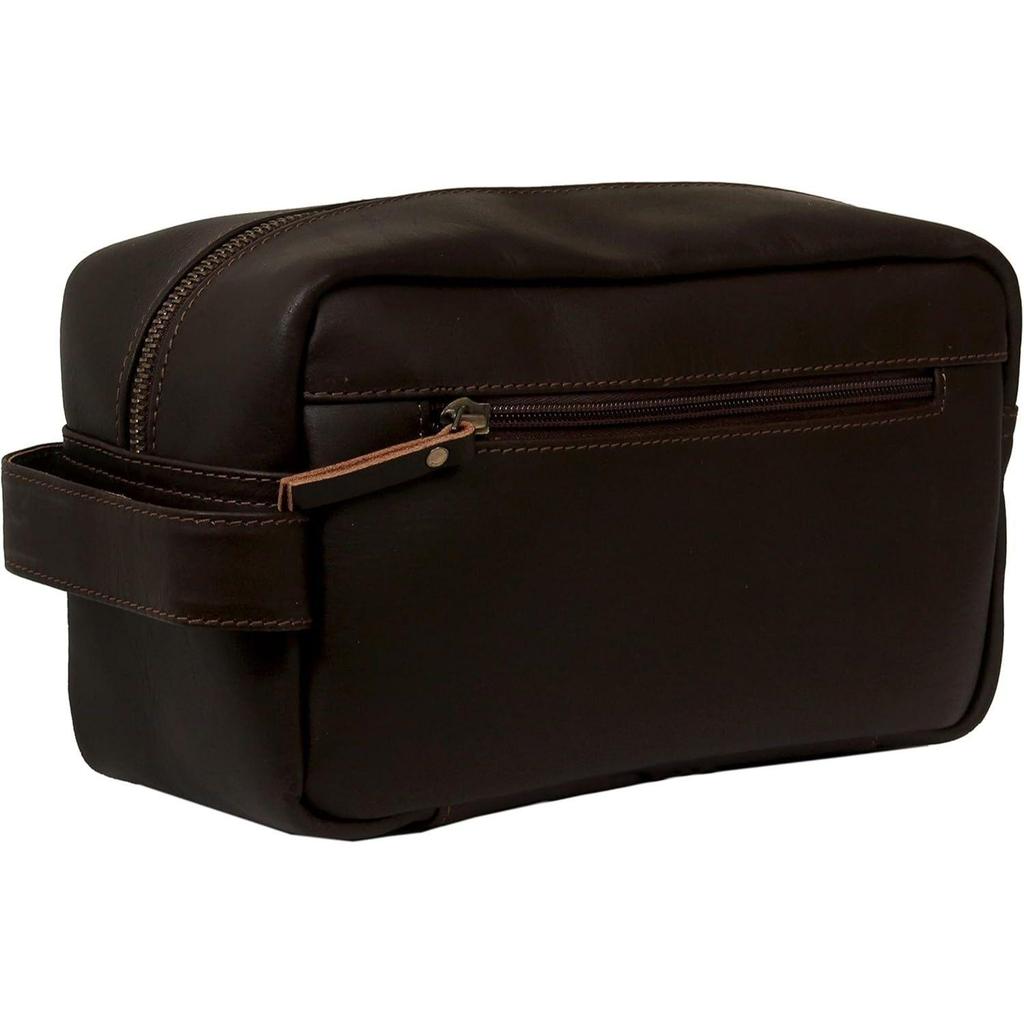 24 Inch Leather Duffel Bags for Men and Women Full Grain Leather Travel Overnight Weekend Leather Luggage with Travel Leather Toiletry Dopp Kit
