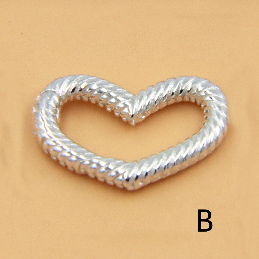 Silver Heart Buckle Necklace Enhancer Shortener Love Heart Clasp DIY Bracelet Pendant Jewelry Connector