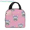 French Bulldogs Dog Insulated Lunch Bag for Women, Men, and Kids, Large and Reusable, Handle, Freezable Work and School Travel