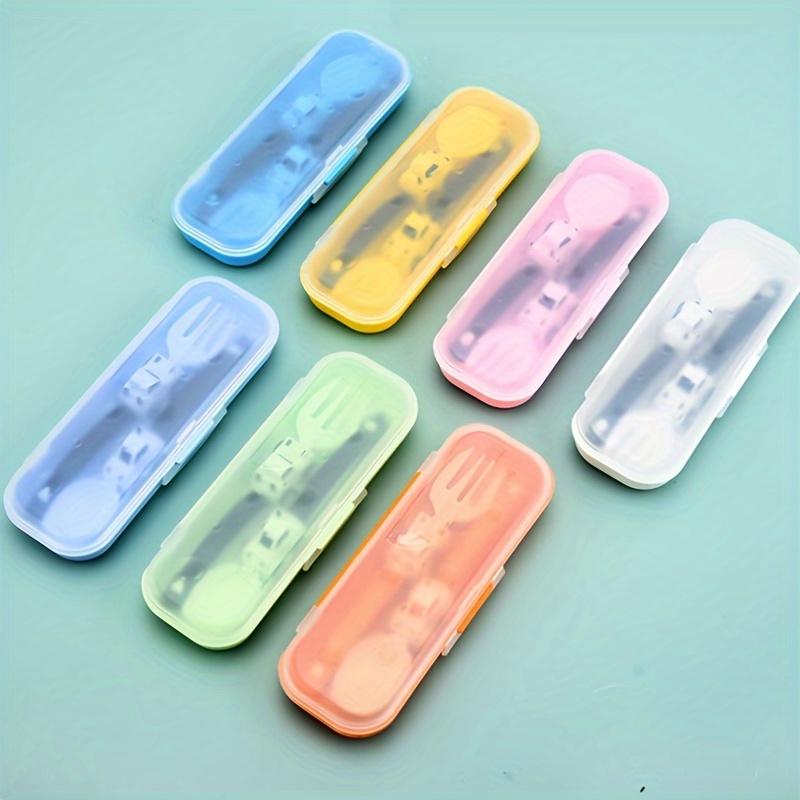 Youngsters's Simple and Cute Cartoon Sports Car Fork and Spoon Youngsters Youngsters's Fork and Spoon Fruit Independent Eating Cartoon Tableware