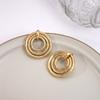Mehrfach-Ring-Runde Ohrstecker, Einfache Metall-Geometrische Ohrringe, Hochwertige Hohlring-Ohrringe für Damen