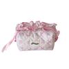 Bowknot Bow Cosmetic Bag Desktop Storage Wrinkled Edge Korean Style Pencil Case Wash Pouch Ins Style Bow Pencil Pouch