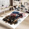 1PC Motorcycle American Flag Non-Slip Floor Carpet Compatible for Office&Living Room&Dining Room - Flat-Weave Machine- Soft & Pattern-E286