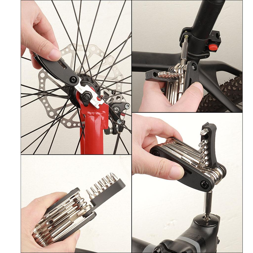 Bike Multitool Professional Safety Electroplating Process Portable 20 In 1 Bike Multitool for Travel for Emergency Maintenance