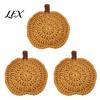 Crochet Pumpkin Cushion Handmade Coasters, Soft Polyester Coffee Mats, Heat Resistant Drink Mats Autumn Themed Farmhouse Dining Accessories