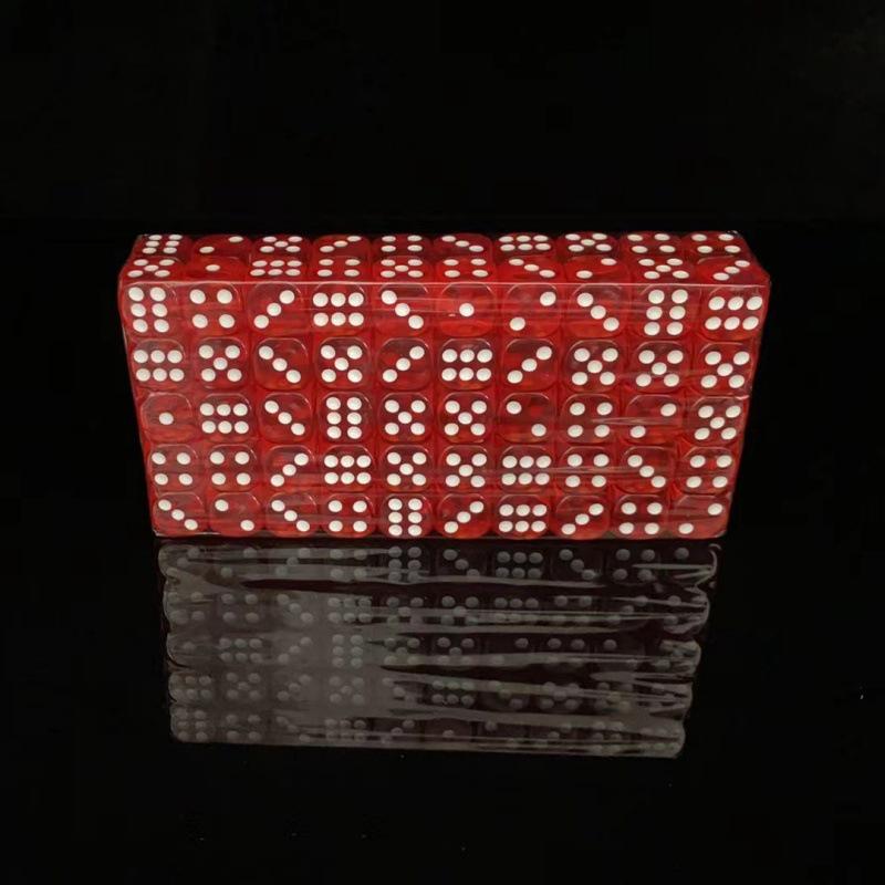 14MM Transparent Acrylic Colored Dice with Rounded Corners