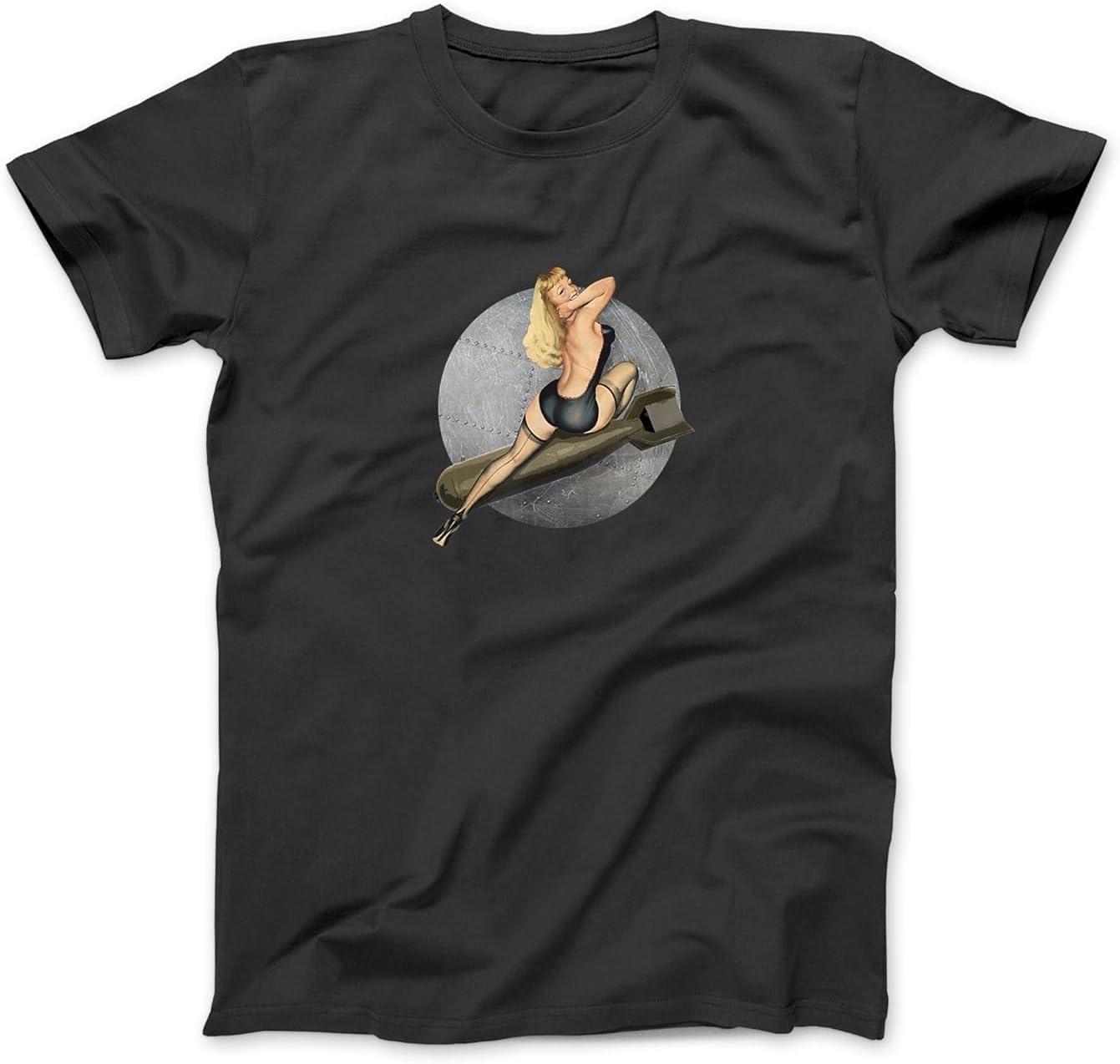 Pin-up Bombs Away WWII Poster Retro T-Shirt Sweatshirt Hoodie for Men Women Kids Made in Canada Black XXXXXL чёрный