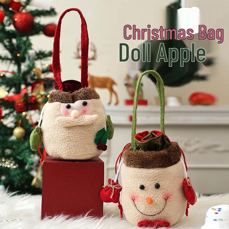 Christmas Gift Bags: Festive Candy & Apple Drawstring Bags