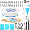 240-Piece Cake Decorating Set: Turntable, Piping Bags, Cream & Pastry Tips, Scraper, Whisk