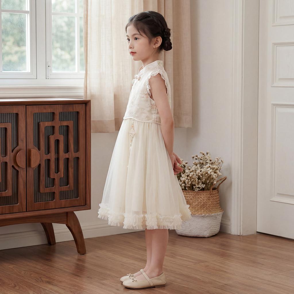 Girls' Cheongsam Dress Summer Dress 2026 New Style Children's Chinese Style Tang Dress Hanfu Summer Main Dress