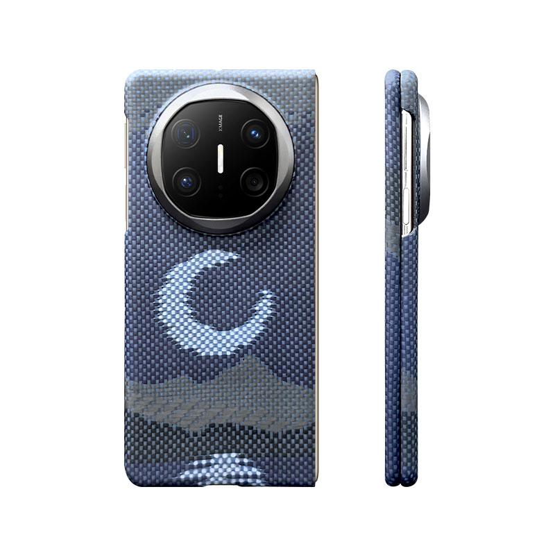 For Mate X6 X5 Carbon Fiber Luxury Solid Color Magnetic Cover Dropping Shockproof Slim Anti-Fingerprint Embossed Phone Case