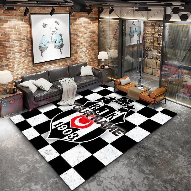 Besiktas Gymnastics Club Custom Name Carpet Rug For Living Room Bedroom Home Sofa Decoration Kids Play Nonslip Floor Mat
