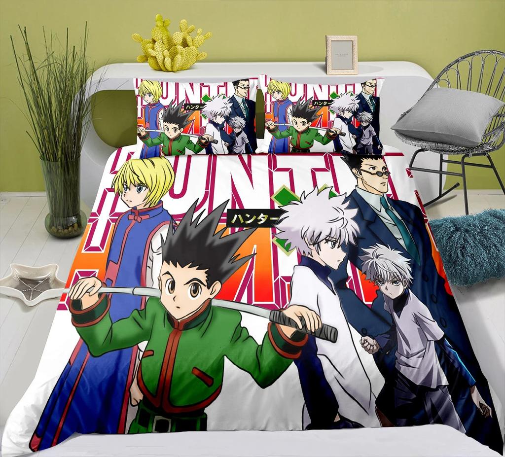 3d Printing Anime Hunter X Hunter 2_3pcs Bedding Set Single Twin Full Queen King Size Bed Set Adult Kid Bedroom Duvet Cover Sets