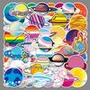 50 Pcs Outer Space Planet Cartoon Galaxy Stickers for Scooter, Car, and Refrigerator Decoration