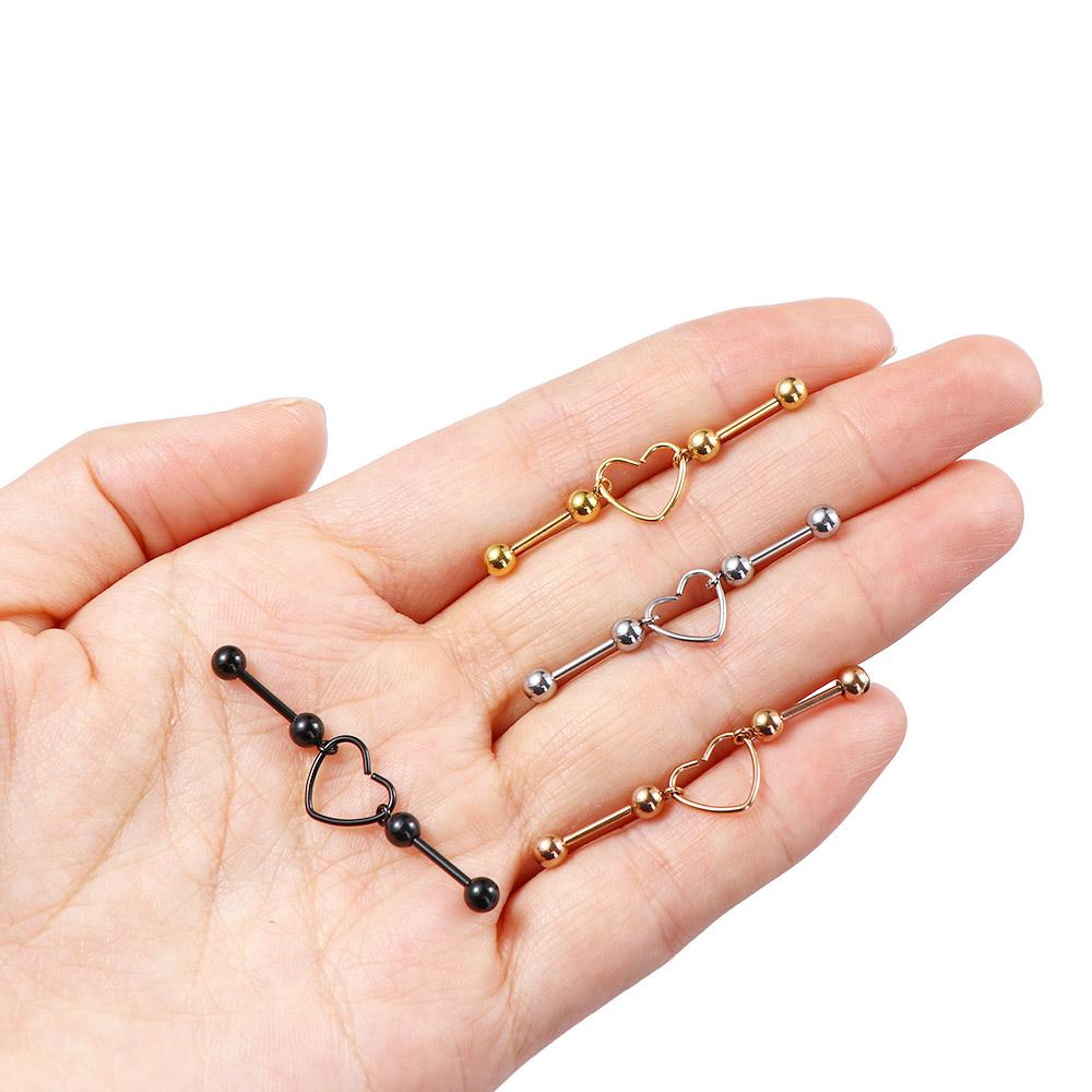 Party Lady Fashion Design Ear Bone Stud Korean Style Earring Women Earring Piercing Heart Earring