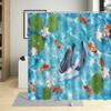 Ocean Sea Animal Dolphin Fish Waterproof Shower Curtain Creative Deep Sea Child Bathroom Decor Screen With Hooks Curtains Set