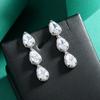 Niche Design Zircon Water Drop Fringed Stud Earrings Women's High-end Temperament Crystal Long Earrings, High-end Simple Earrings