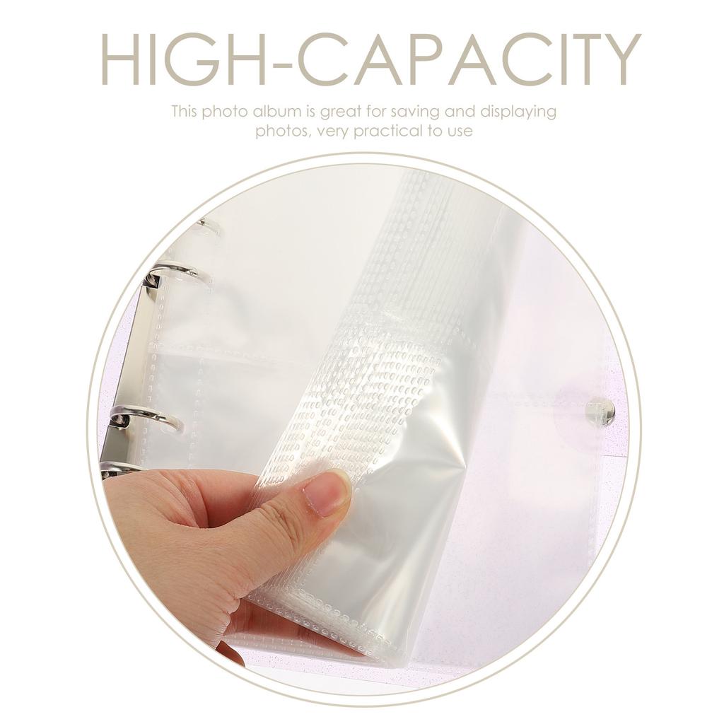 1Set Photo Album PVC Transparent Large Capacity Photocard Holder Loose Leaf Book Portable Decorative Photo Cards Holder