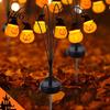 Festive Outdoor Yard Ornaments Solar Pumpkin Halloween Light, LED Scary Jack-o-Lantern Swaying Garden Stake Powered Jack-o-Lanterns Waterproof Pathway