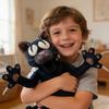 99 Nights Forest Horror Cat Plush Toy Soft Stuffed Animal with Expressive White Eyes & Sharp Claws Collectible Creepy Cute