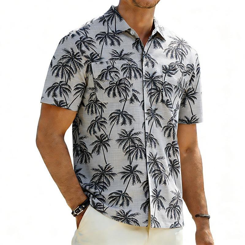 Men's Hawaiian Print Short Sleeve Casual Shirt.