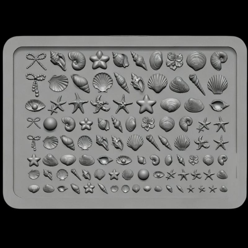 Molde de Silicone para Nail Art Laço 3D Concha do Mar Estrela do Mar Conjunto de 1 ou 3 Peças para Design de Unhas Acrílicas em Gel DIY Salão Uso Doméstico