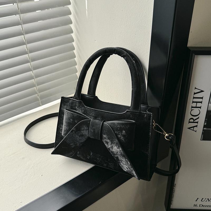 

Stylish Korean Bowknot Handbag For Women In Black White Khaki And Pink Colors чёрный