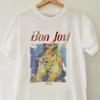 Bon Jovi Slippery When Wet Girl Tee, Vintage Bon Jovi Rock Band T-shirt for Fans