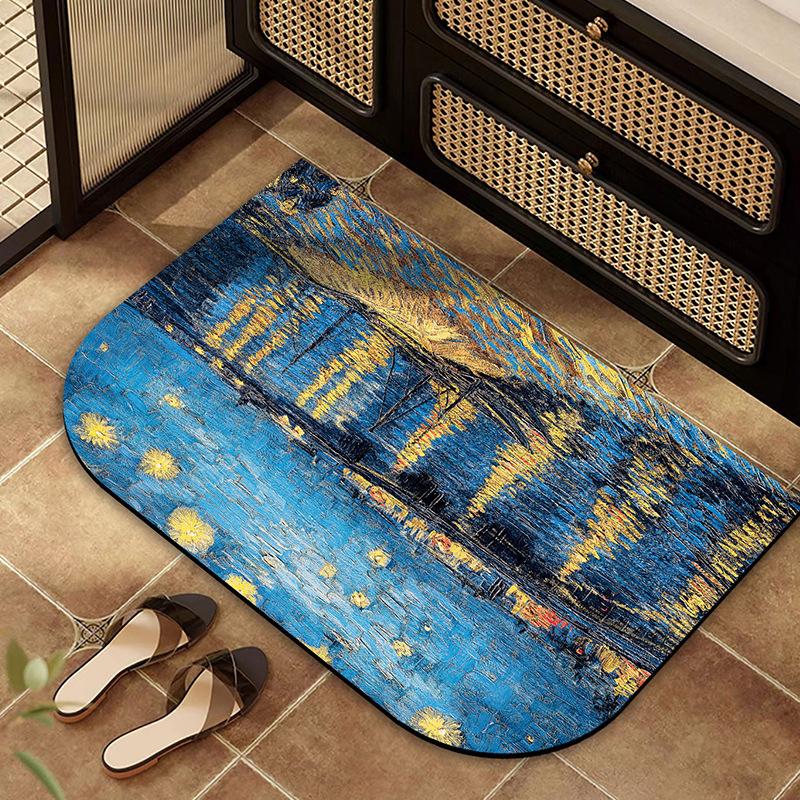 Olieverf Badkamervloermat Toiletdeur Antislipmat Entree Mat