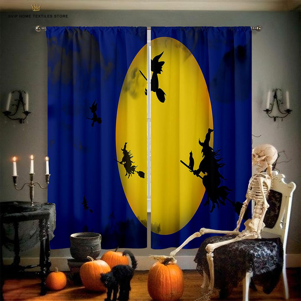Halloween Horror Curtains, Pumpkin Castle, Holiday Party Decoration, Children's Room, Living Room, Restaurant