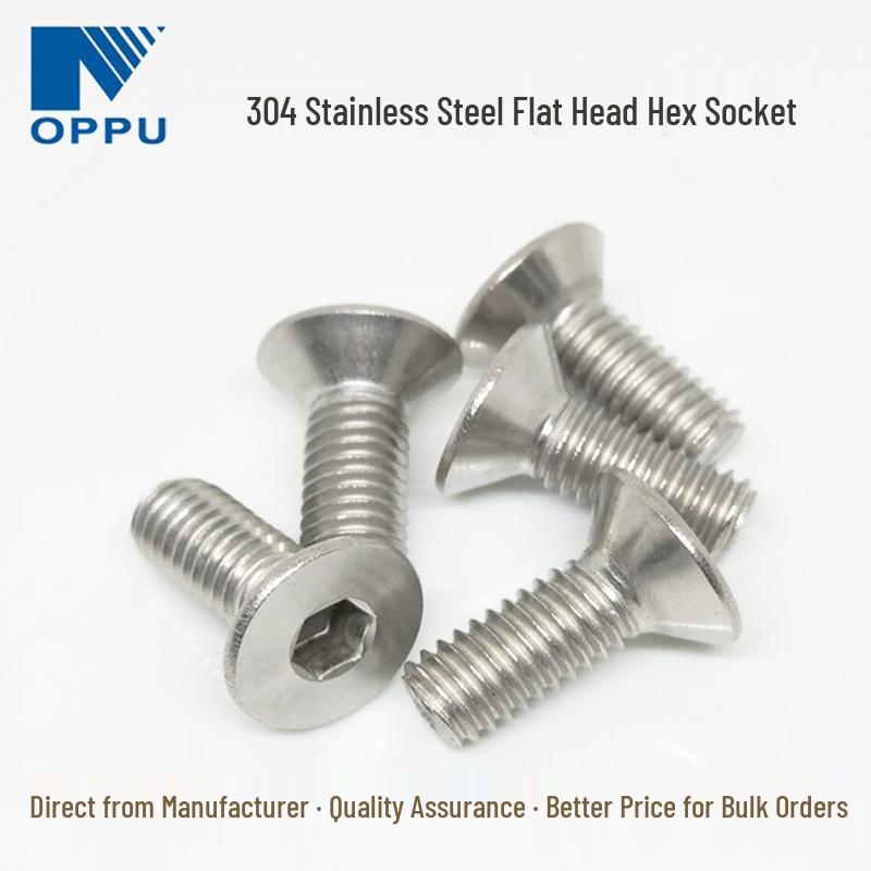 304 Stainless Steel Flat Head Hex Socket Cap Screws GB70.3