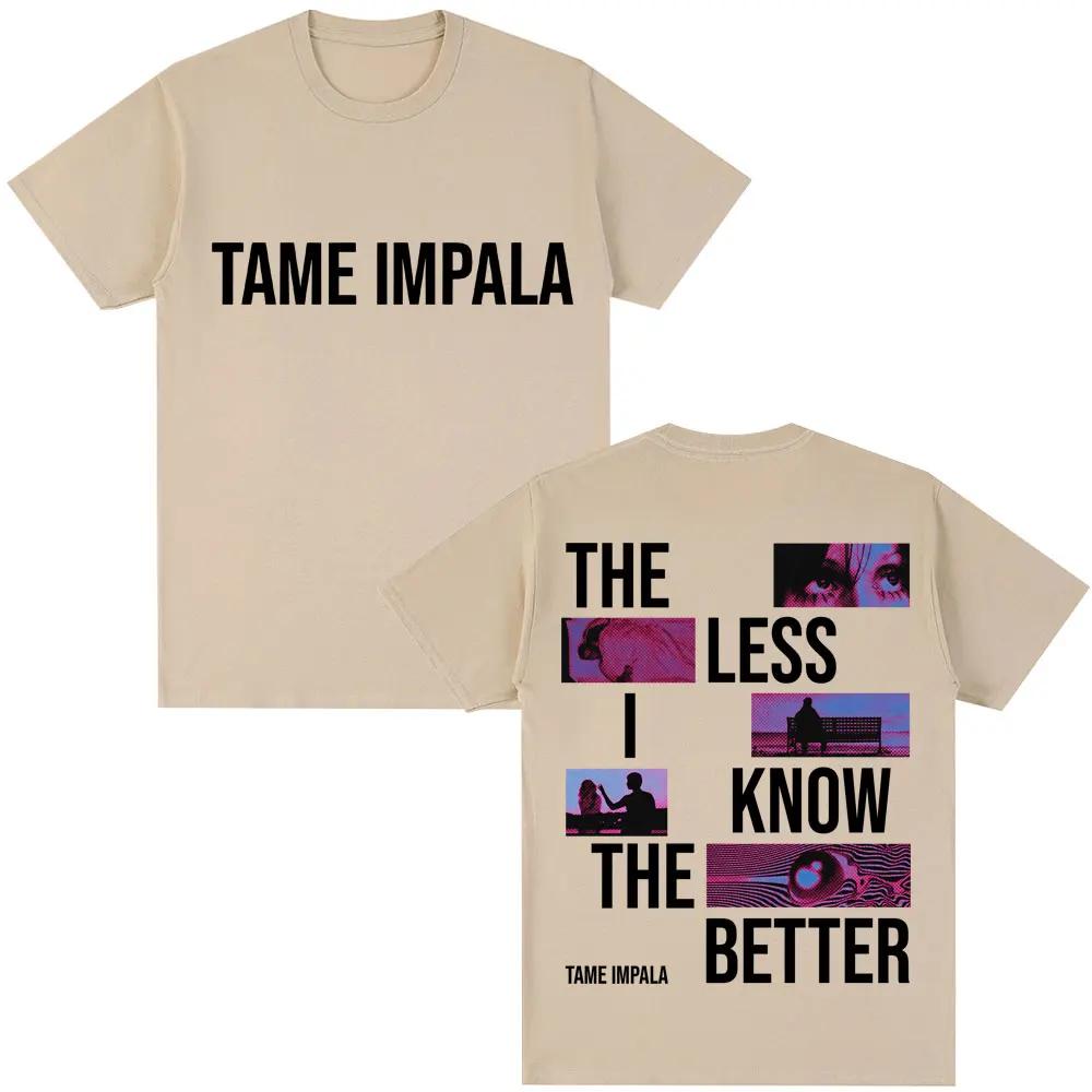 

2026 Rock Band Tames Impala The Less I Know The Better Tshirt Mens Hiphop Retro Cotton Shortsleeved Loose Casual Shirt M