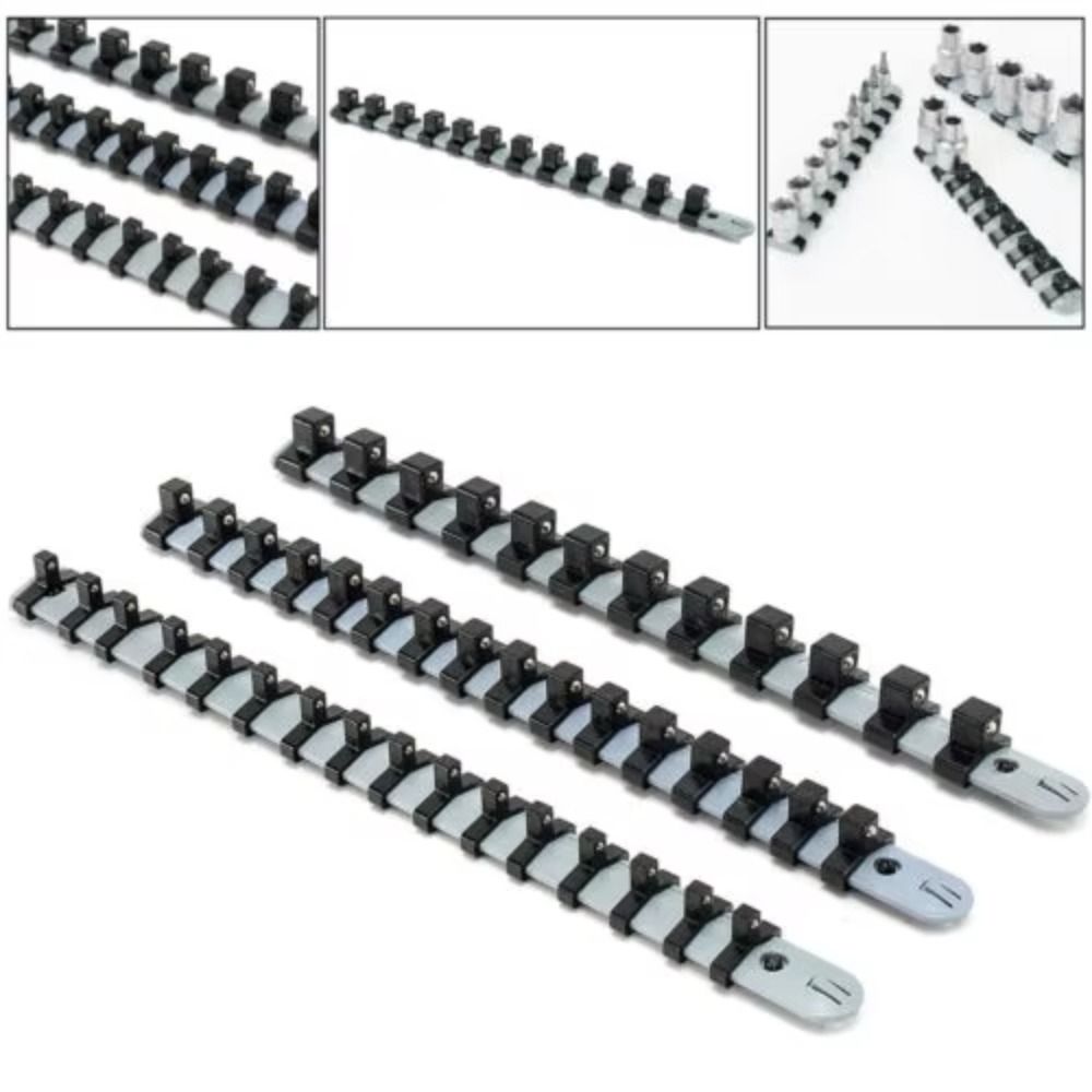 3/8in Size Socket Storage Rack 1/4in Size Socket Rail Hand Tool Storage Bracket Workshop Storage