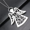 Vintage Angel Wing Pendant Necklace Alloy Feather Guardian Charm Necklaces Blessing Jewelry Gift For Making