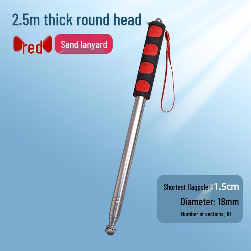 Cabo Telescópico de Aço Inoxidável para Mastro de Bandeira: Guia ao Ar Livre, Comando de Treinador e Bastão Apontador de Ensino