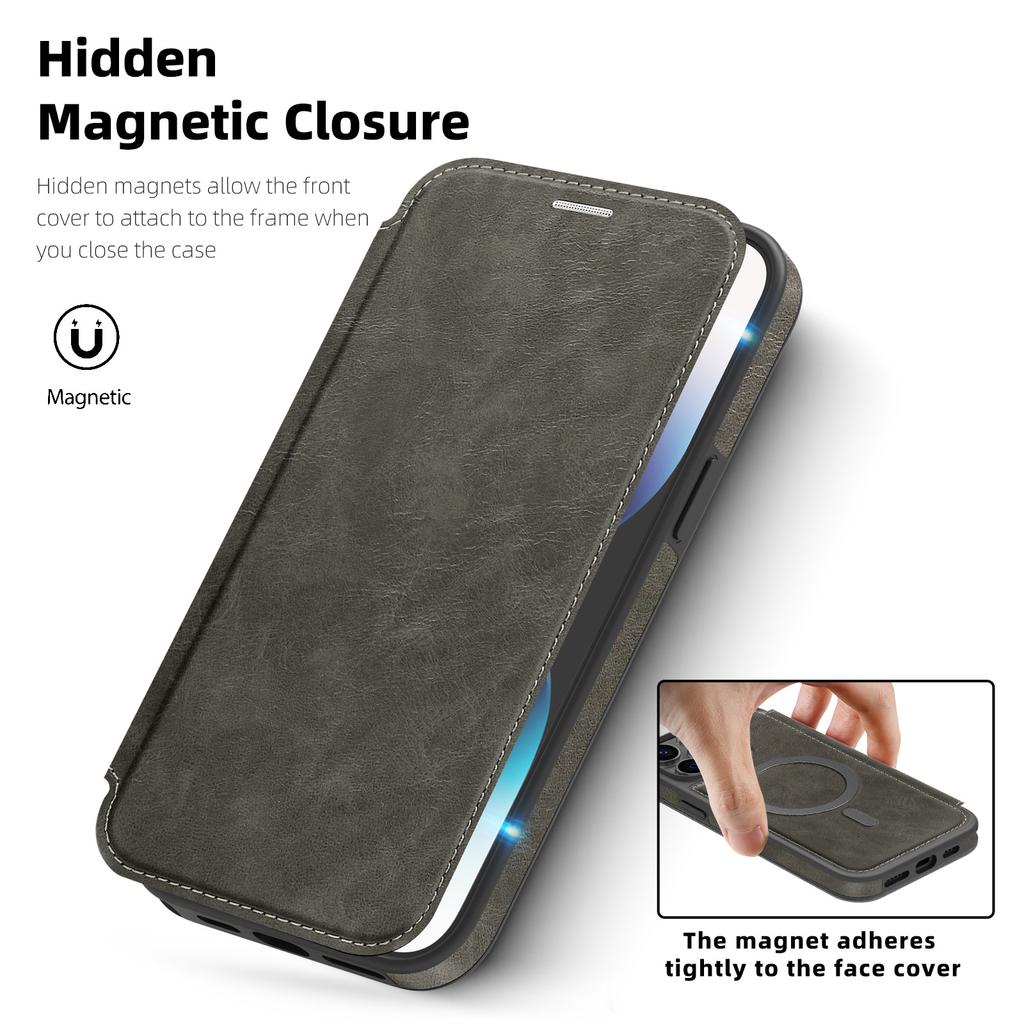For iPhone 14 Pro Max Case Compatible with MagSafe RFID Blocking Card Holder Leather Phone Cover