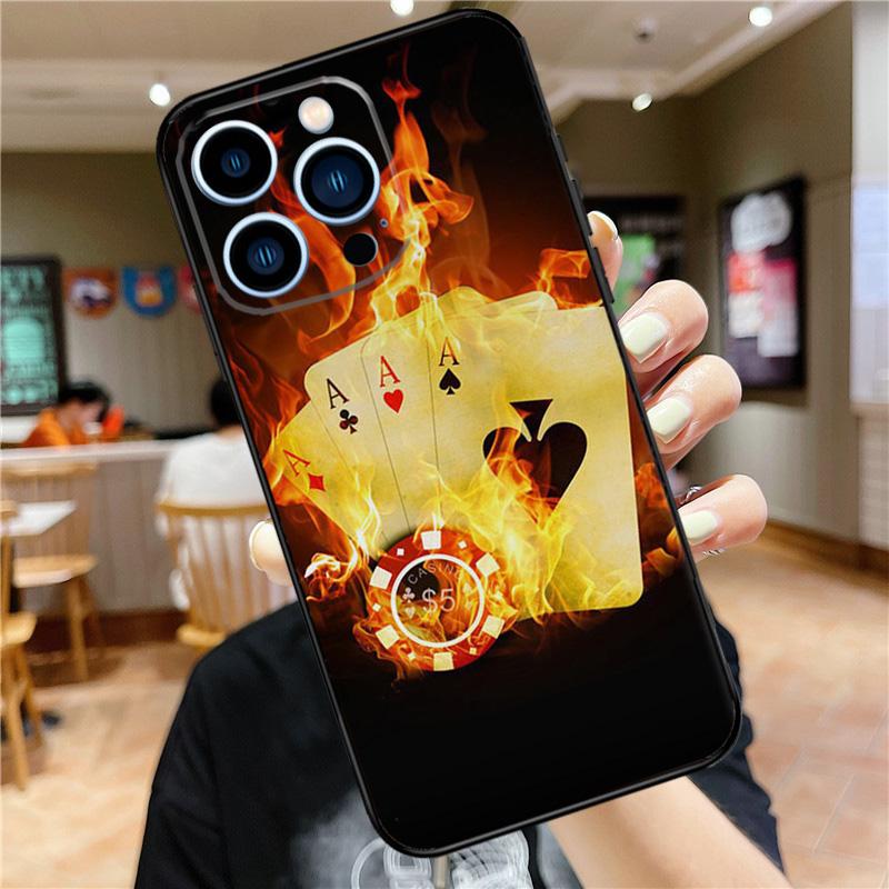 Spades Poker Play Cards Ace Art Phone Case For iPhone 11 12 13 14 16 15 Pro Max Mini XS X XR 7 8 Plus Soft Cover Shell