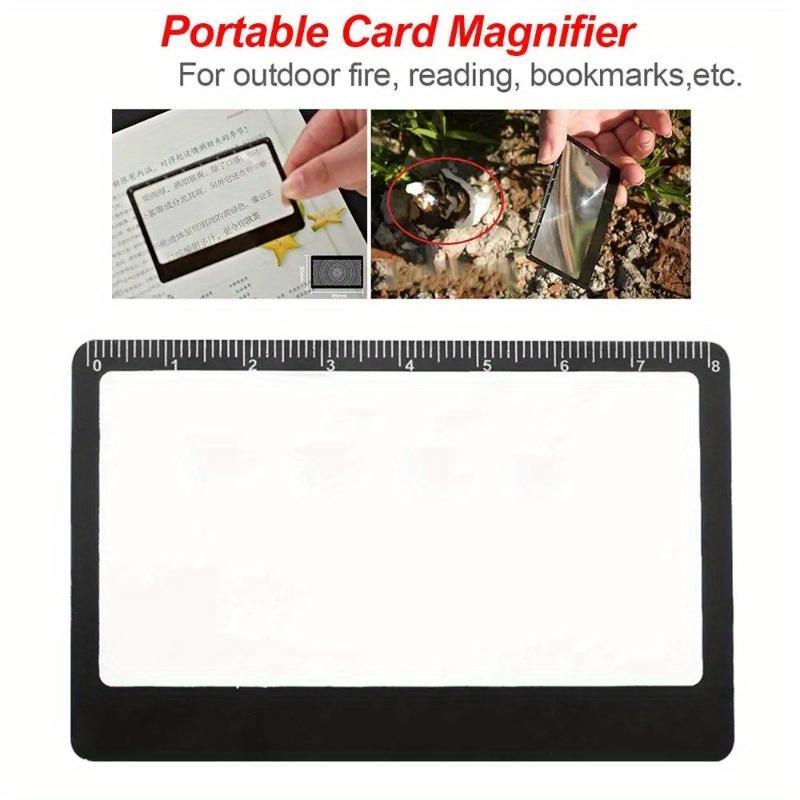 3X Magnifier Sheet with Scale Ultra-thin Reading Glass Fresnel Lens PVC Transparent Credit Card Size Book Page Magnification