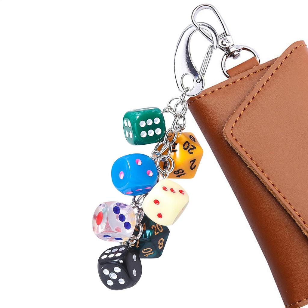 Dice Keychain Decorative Dice Key Ring Bag Jewelry Pendant Fashion Decoration For Women Men Wallets Backpack Travel Daily